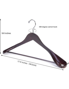 Perchas de Madera Caoba Nature Smile - Paquete de 6 - Hombro Ancho 2