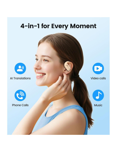 Auriculares Traductores AI Bluetooth TAGRY A12 164 Idiomas Caramelo Auriculares Traductores AI Bluetooth TAGRY A12 164 Idiomas Caramelo