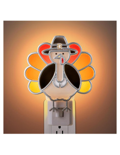 Luz Nocturna LED C7 Meonum Pavo Naranja Otoño 120V