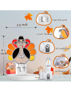 Luz Nocturna LED C7 Meonum Pavo Naranja Otoño 120V 2