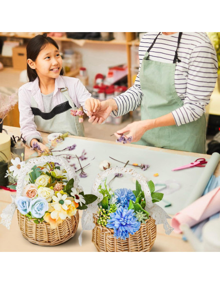 6 Canastas de Flores de Mimbre Ziliny para Boda Bohemia 20x11x9 cm