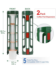 Soporte para cápsulas de café STORAGENIE 2 paquetes Verde Esmeralda 2