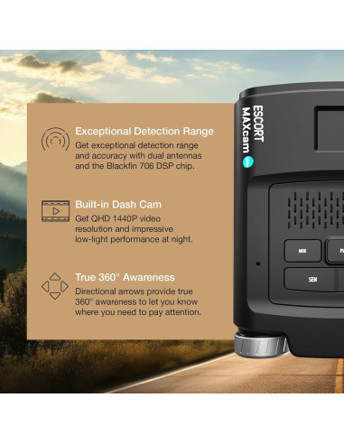 Detector de Radar y Cámara de Tablero Escort MAXcam 360c
