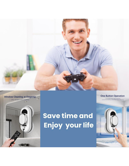 Robot Limpiador de Ventanas W11 - Inteligente, Control Remoto, 5600 Pa