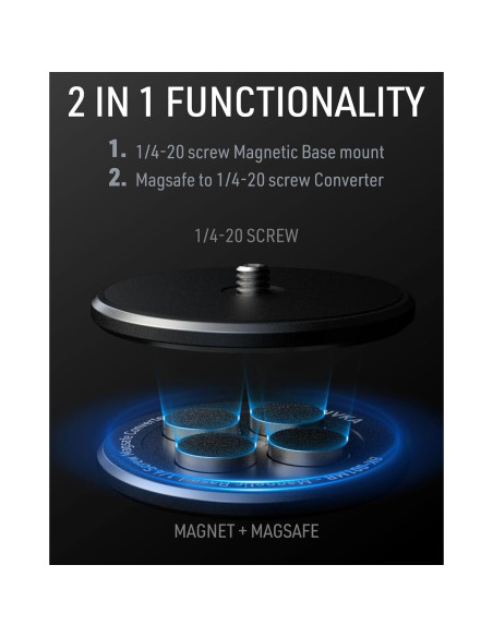 Soporte Magnético para Cámara de Acción MOSENVKA 1/4" Aluminio