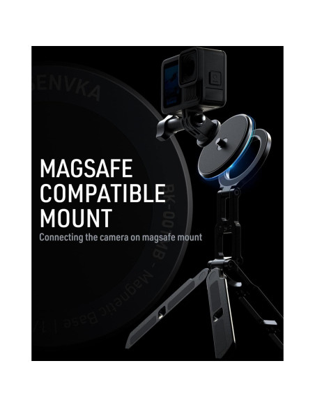 Soporte Magnético para Cámara de Acción MOSENVKA 1/4" Aluminio