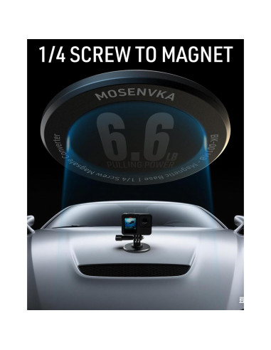 Soporte Magnético para Cámara de Acción MOSENVKA 1/4" Aluminio