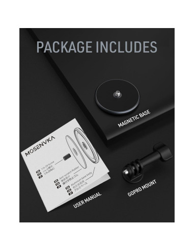 Soporte Magnético para Cámara de Acción MOSENVKA 1/4" Aluminio