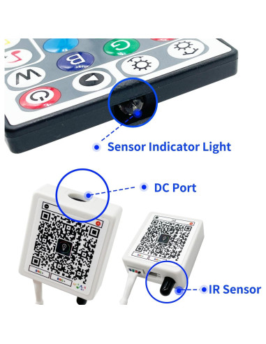 Controlador de Luces LED FONEWE 24V con Control Remoto 44 Teclas