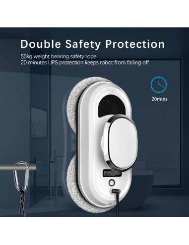 Robot Limpiador de Ventanas W11 - Inteligente, Control Remoto, 5600 Pa