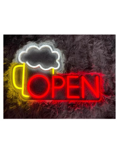 Cartel de Neón Abierto de Cerveza NEONGRAND 43x28 cm LED