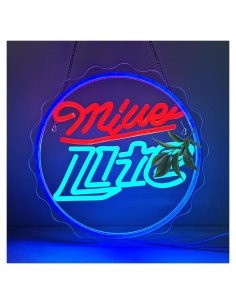 Cartel de Neón de Cerveza EZMYMA LED Ajustable 32.4x32.3cm