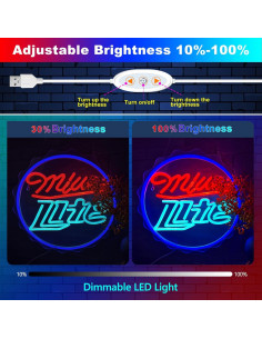 Cartel de Neón de Cerveza EZMYMA LED Ajustable 32.4x32.3cm 2