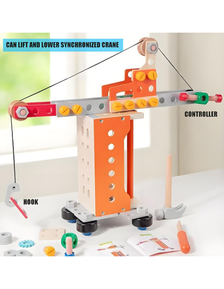 Juego de Herramientas de Madera 138 Piezas Nanjin para Niños