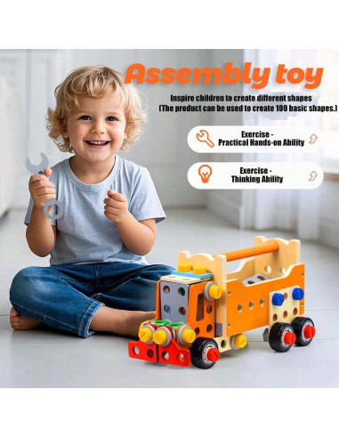 Juego de Herramientas de Madera 138 Piezas Nanjin para Niños