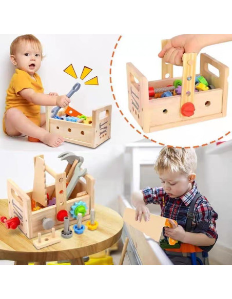 Juego de Herramientas de Madera 138 Piezas Nanjin para Niños