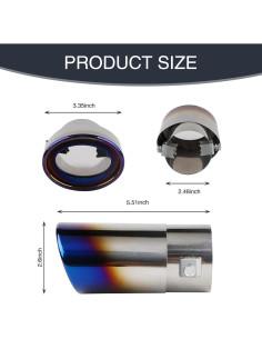 Silenciador de Escape Jewkot Acero Inoxidable Recto Azul 2