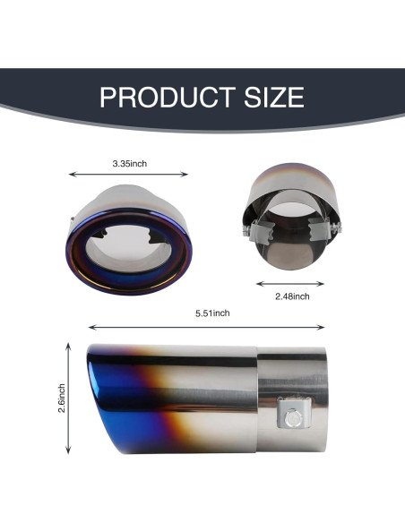 Silenciador de Escape Jewkot Acero Inoxidable Recto Azul