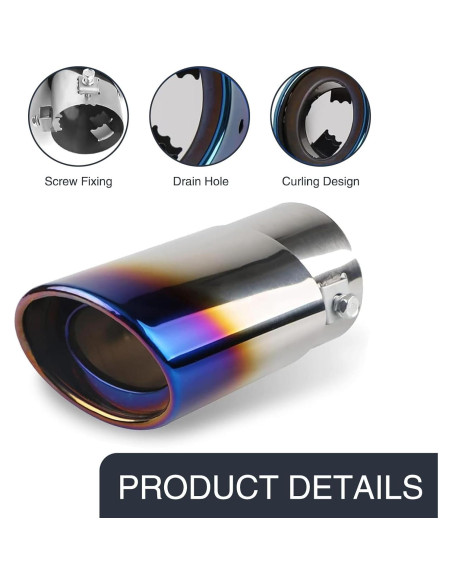 Silenciador de Escape Jewkot Acero Inoxidable Recto Azul