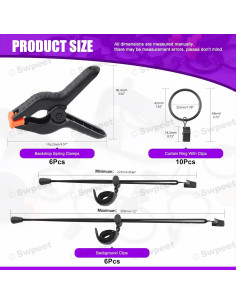Kit de Clips de Fondo de Fotografía Swpeet 22 Piezas 2