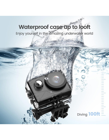 Cámara de Acción HLS 4K Submarina con WiFi y 2 Baterías Cámara de Acción HLS 4K Submarina con WiFi y 2 Baterías