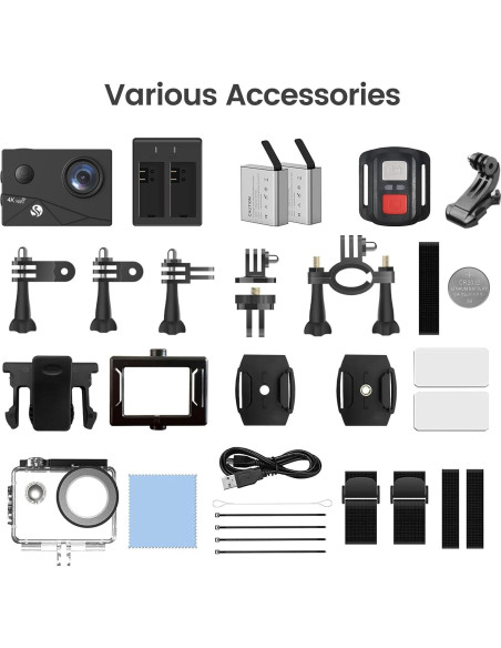 Cámara de Acción HLS 4K Submarina con WiFi y 2 Baterías Cámara de Acción HLS 4K Submarina con WiFi y 2 Baterías