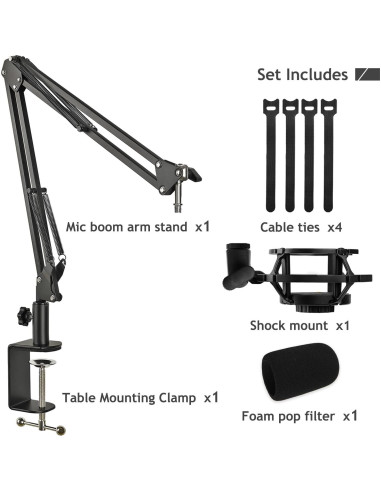 Soporte de Micrófono AT2020 Ajustable con Montura de Choque