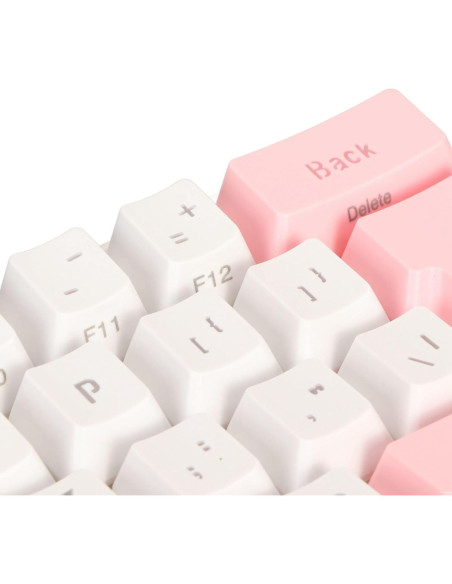 Teclado Gaming Dioche 60% RGB Compacto con Cable - Rosa Blanco