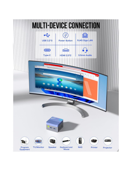 Mini PC GMKtec G5 Intel N97 12GB DDR5 256GB Azul
