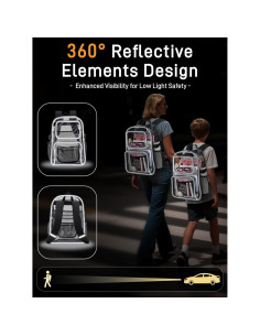 Mochila Transparente Resistente QOECI 22L con Tiras Reflectantes 2