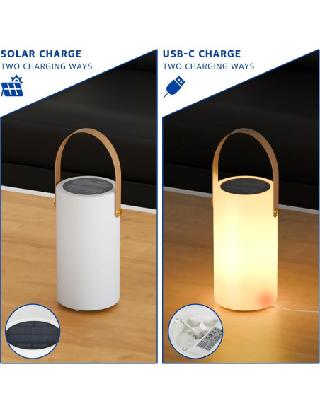 Lámpara de Mesa Solar uuffoo PBG-1427 LED Recargable IP44
