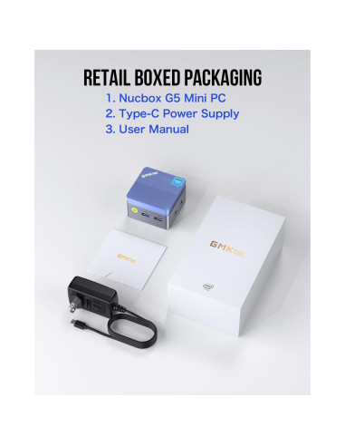 Mini PC GMKtec G5 Intel N97 12GB DDR5 256GB Azul