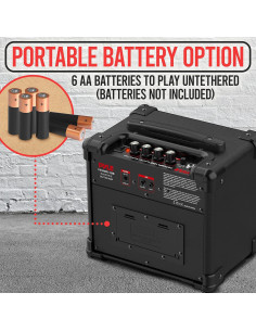 Amplificador de guitarra eléctrica portátil Pyle 10W con altavoz 5" 2
