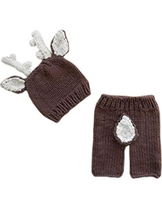 Conjunto de Sombrero y Pantalones de Crochet Pinbo para Bebés 2