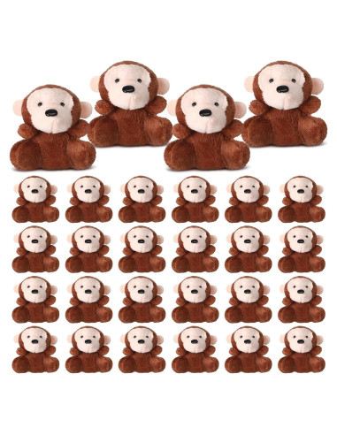 30 Mini Monos de Peluche Shappy para Fiesta y Decoración