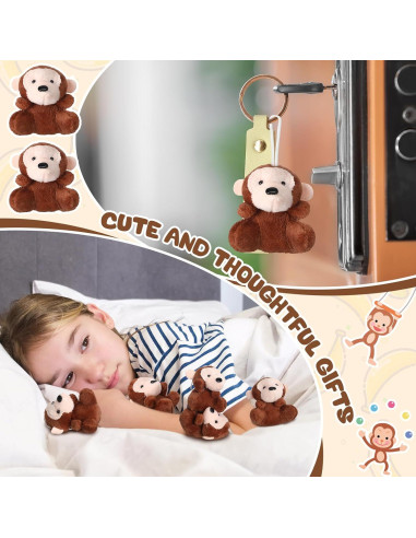 30 Mini Monos de Peluche Shappy para Fiesta y Decoración