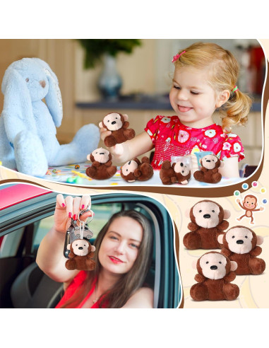 30 Mini Monos de Peluche Shappy para Fiesta y Decoración