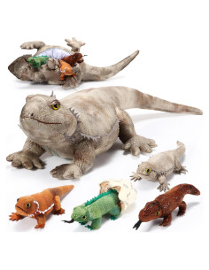 Lenwen Juguetes de Peluche Dragón Barbudo 5 Piezas 66 cm