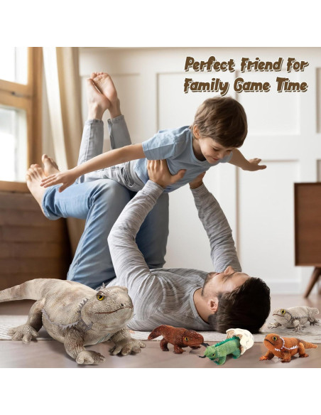 Lenwen Juguetes de Peluche Dragón Barbudo 5 Piezas 66 cm