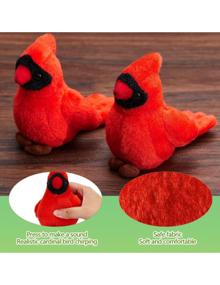 Animal de Peluche Cardinal con Sonido PullCrease 10 cm Animal de Peluche Cardinal con Sonido PullCrease 10 cm