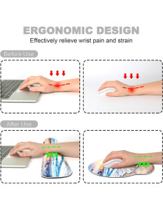 Alfombrilla Ergonómica G JGOO con Reposamuñecas y Antideslizante 2