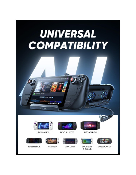 Estación de Acoplamiento LISEN para ASUS ROG ALLY X y Steam Deck 4K
