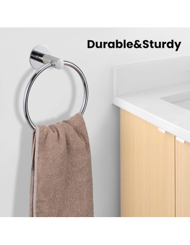 Anillo de Toalla Autoadhesivo UHEY HOME Plata Paquete de 2
