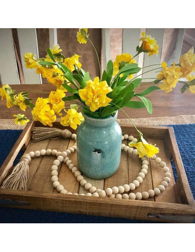 Cuerda de cuentas de madera natural GRBAMBI 147cm con borla