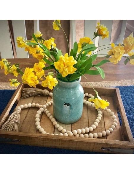 Cuerda de cuentas de madera natural GRBAMBI 147cm con borla