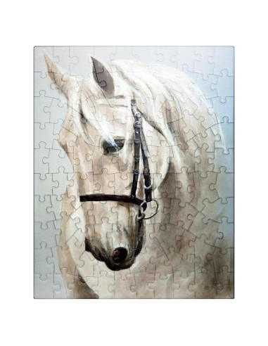 Rompecabezas 100 Piezas MyPuzzle Caballo Blanco Pintura al Óleo