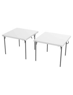 Mesa Cuadrada Plegable Lifetime 37" Granito Blanco - Paquete de 2