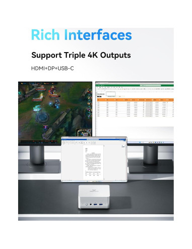 MINISFORUM Mini PC UN1290 i9-12900HK 14C 20T 4K HDMI