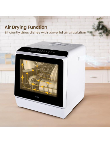 HAVA Lavavajillas de Encimera TDQR 6 Programas 5L Portátil