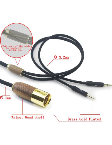 Cable de Audio Reemplazo NewFantasia 2m 4-pin XLR para ATH-R70x